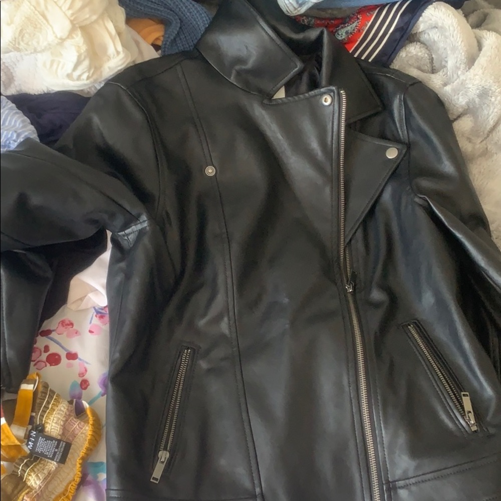 Black leather jacket